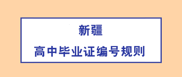 新疆2020年的高中毕业证编号填写规则