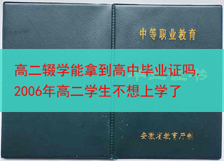 高二辍学能拿到高中毕业证吗,2006年高二学生不想上学了