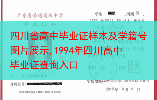 四川省高中毕业证样本及学籍号图片展示,1994年四川高中毕业证查询入口