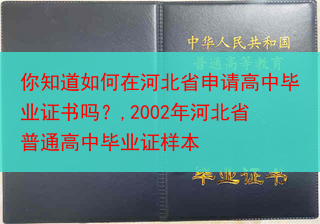 你知道如何在河北省申请高中毕业证书吗？,2002年河北省普通高中毕业证样本